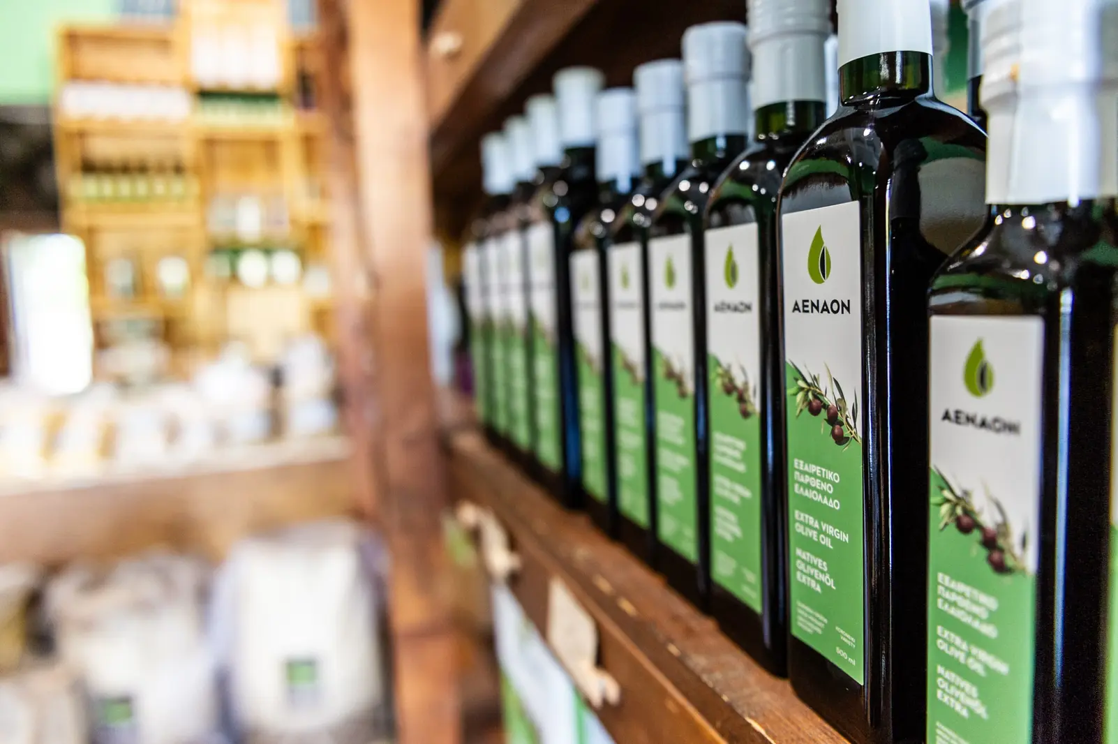 Aenaon olive oil bottle